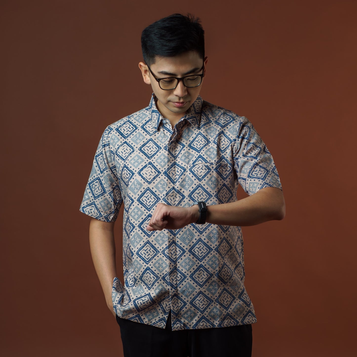 Adahi - Mandalas Premium Men's Short Sleeve Batik Shirt