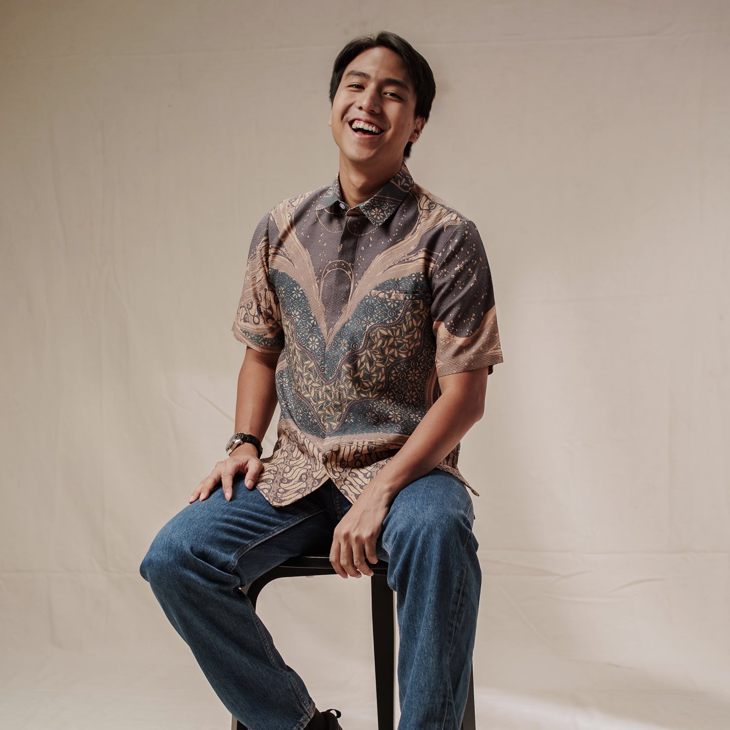 Anggara - Mandalas Men's Short Sleeve Batik Shirt