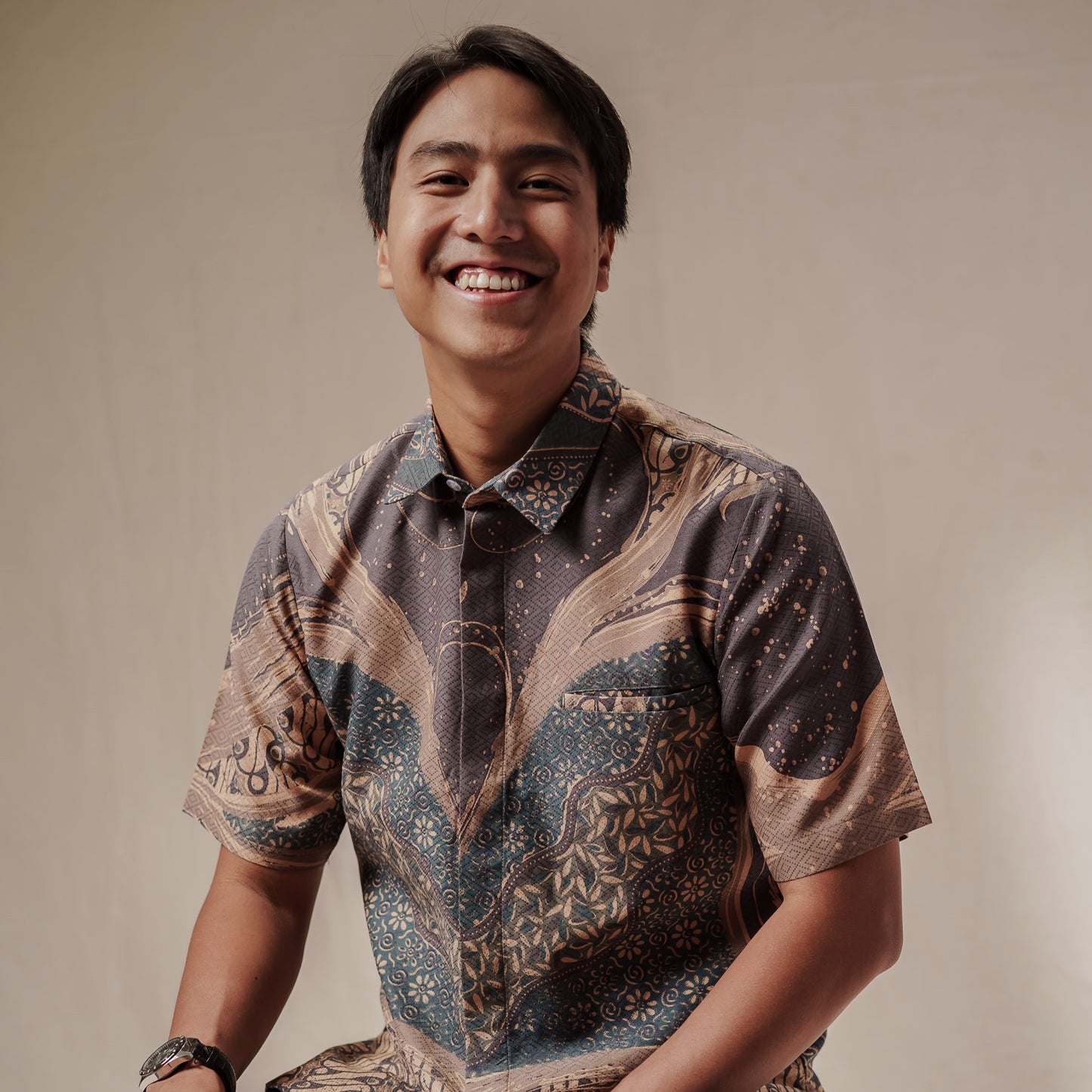Anggara - Mandalas Men's Short Sleeve Batik Shirt