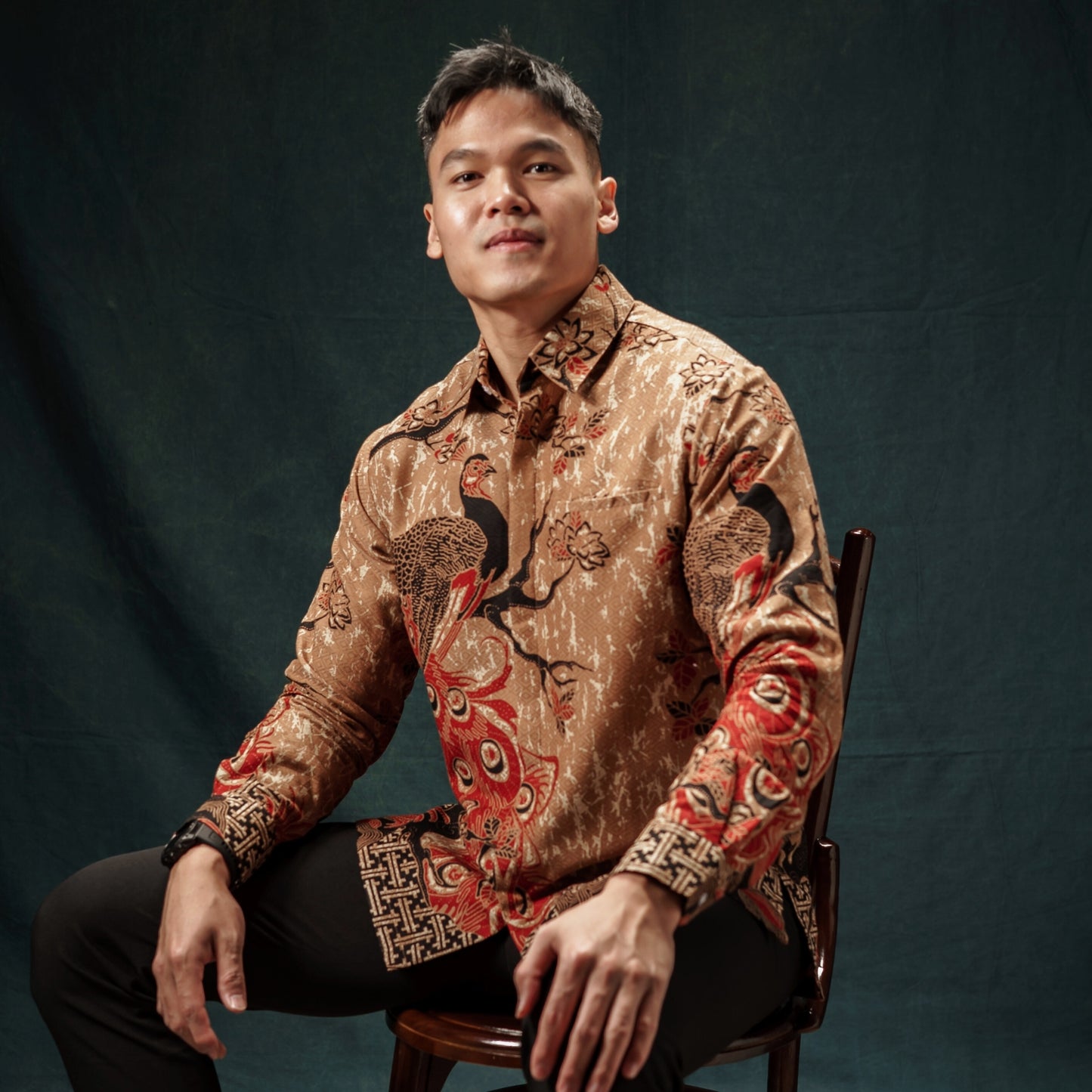 Baratit - Mandalas Premium Men's Long Sleeve Batik Shirt