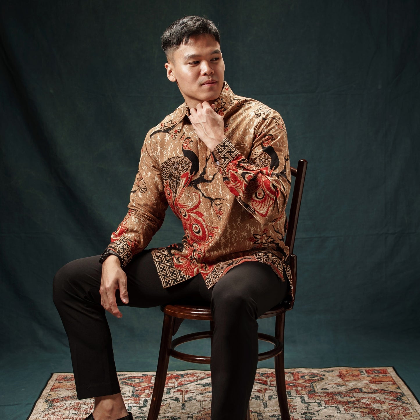 Baratit - Mandalas Premium Men's Long Sleeve Batik Shirt