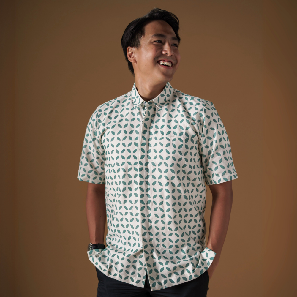 Basil - Mandalas Premium Men's Short Sleeve Batik Shirt