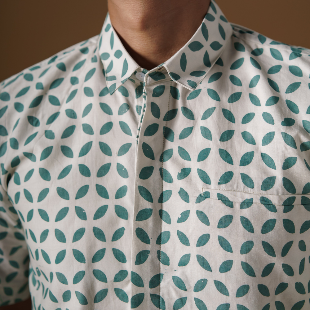 Basil - Mandalas Premium Men's Short Sleeve Batik Shirt