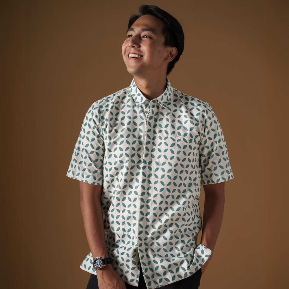 Basil - Mandalas Premium Men's Short Sleeve Batik Shirt