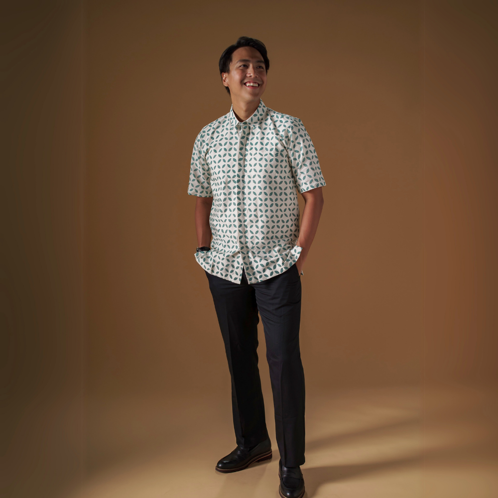 Basil - Mandalas Premium Men's Short Sleeve Batik Shirt