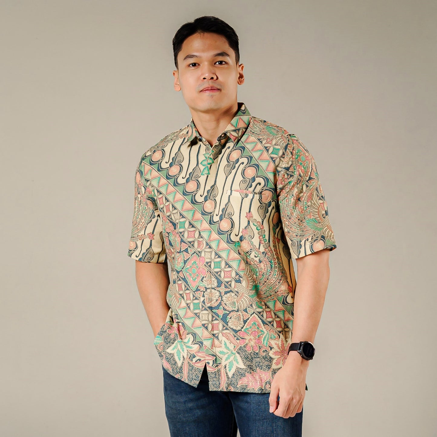 Blurosa - Mandalas Premium Men's Short Sleeve Batik Shirt