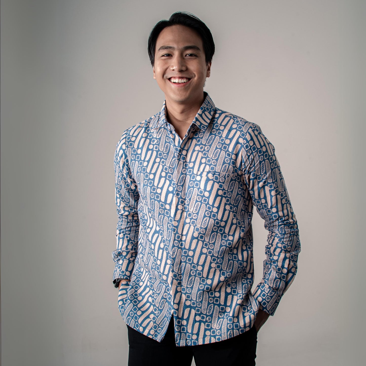 Bonavi - Mandalas Premium Men's Long Sleeve Batik Shirt