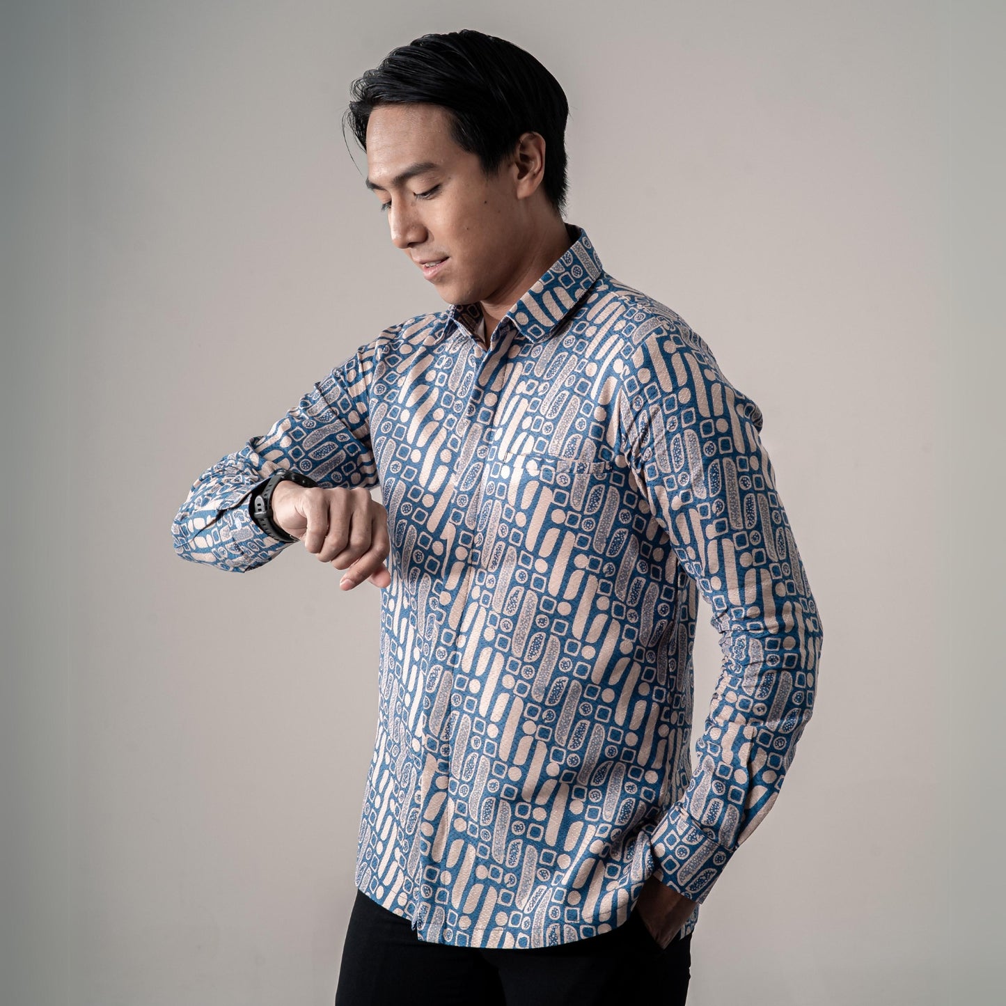 Bonavi - Mandalas Premium Men's Long Sleeve Batik Shirt
