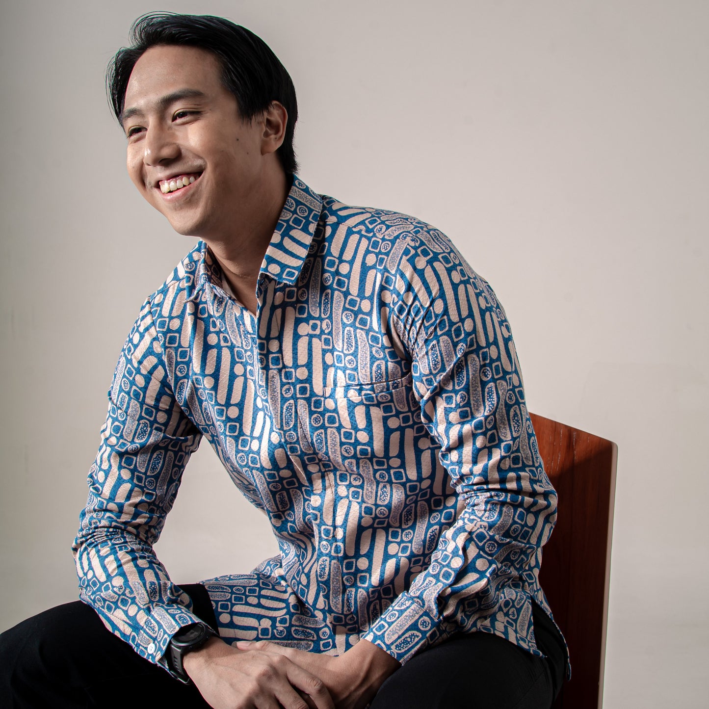 Bonavi - Mandalas Premium Men's Long Sleeve Batik Shirt