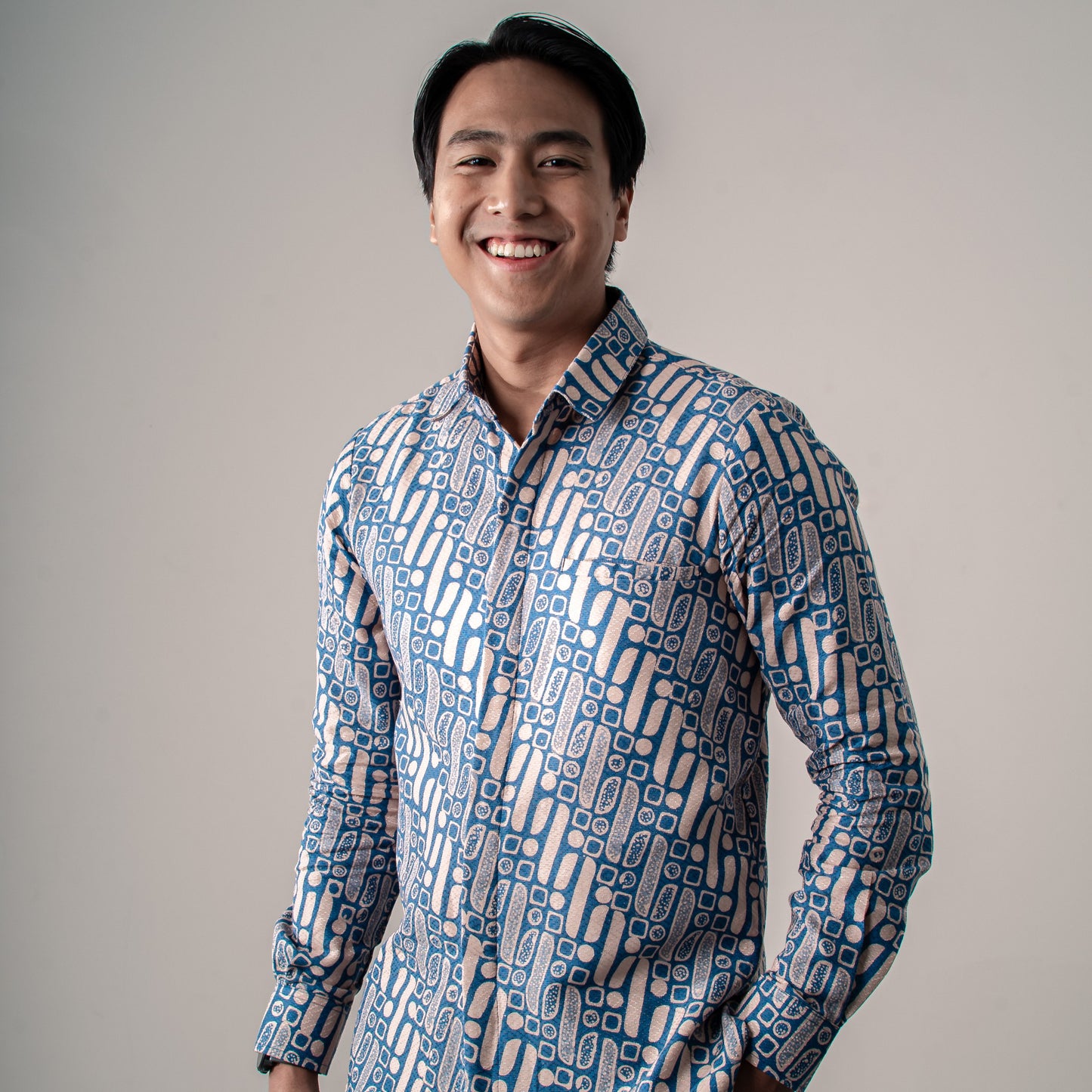 Bonavi - Mandalas Premium Men's Long Sleeve Batik Shirt