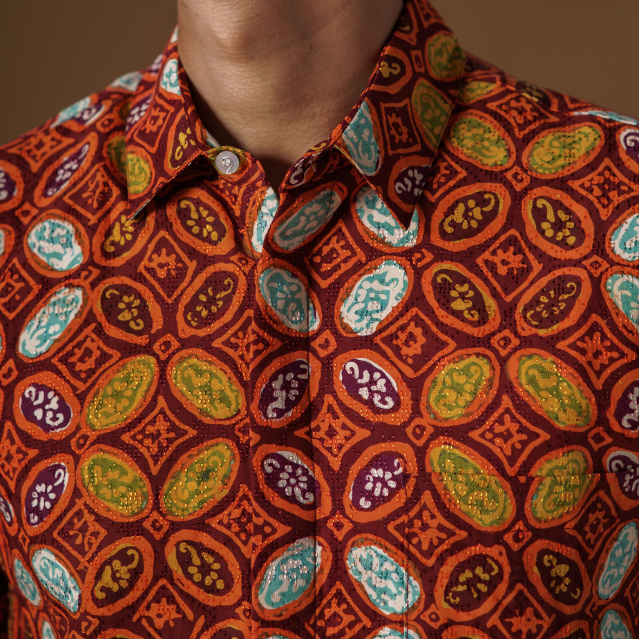 Camora - Mandalas Premium Men's Short Sleeve Batik Shirt