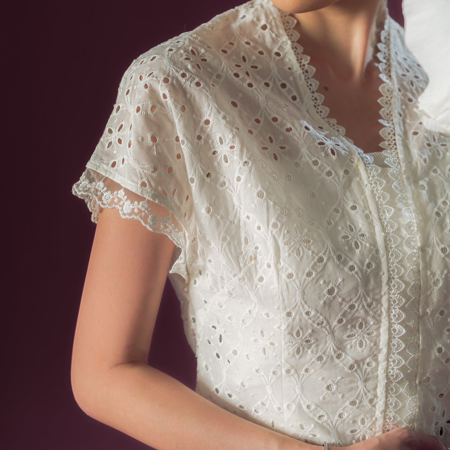 Celina Lengan Pendek - Mandalas Atasan Kebaya Wanita Outer Katun Bordir Modern