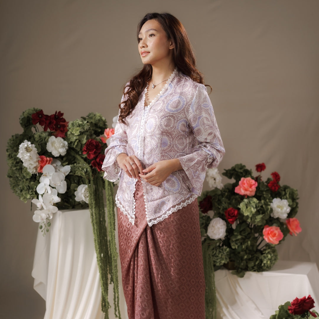 Dalilah Long Sleeve - Mandalas Top Kebaya Set Women's Outer Batik Embroidery Modern
