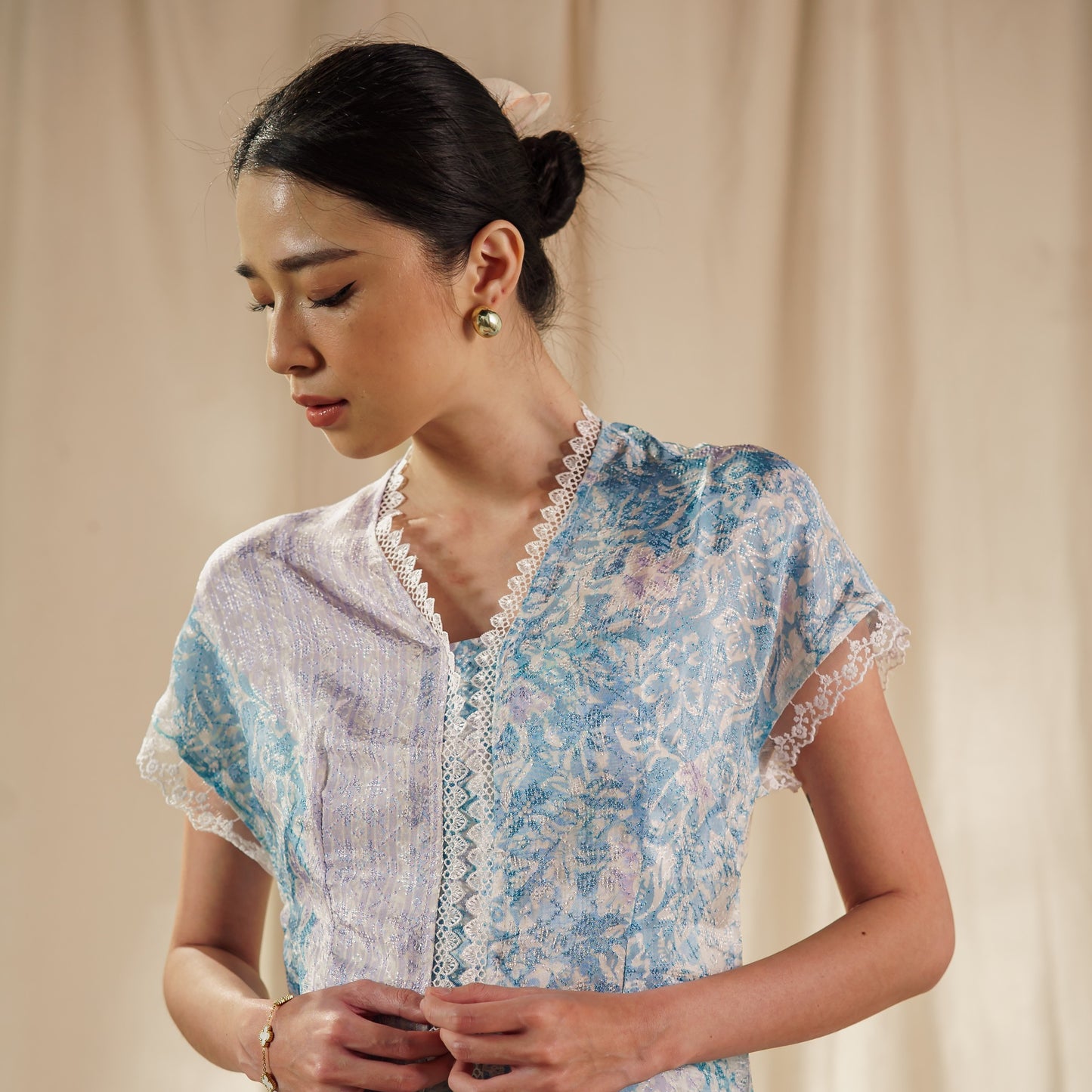 Dalilah Short Sleeve - Mandalas Top Kebaya Set Women's Modern Batik Embroidery Outer