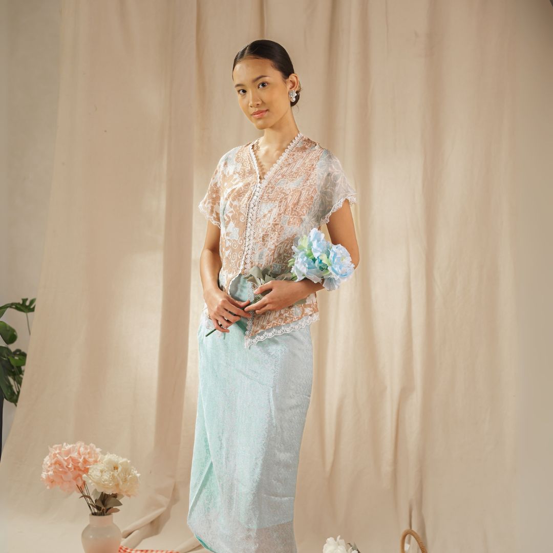 Dalilah Short Sleeve - Mandalas Top Kebaya Set Women's Modern Batik Embroidery Outer
