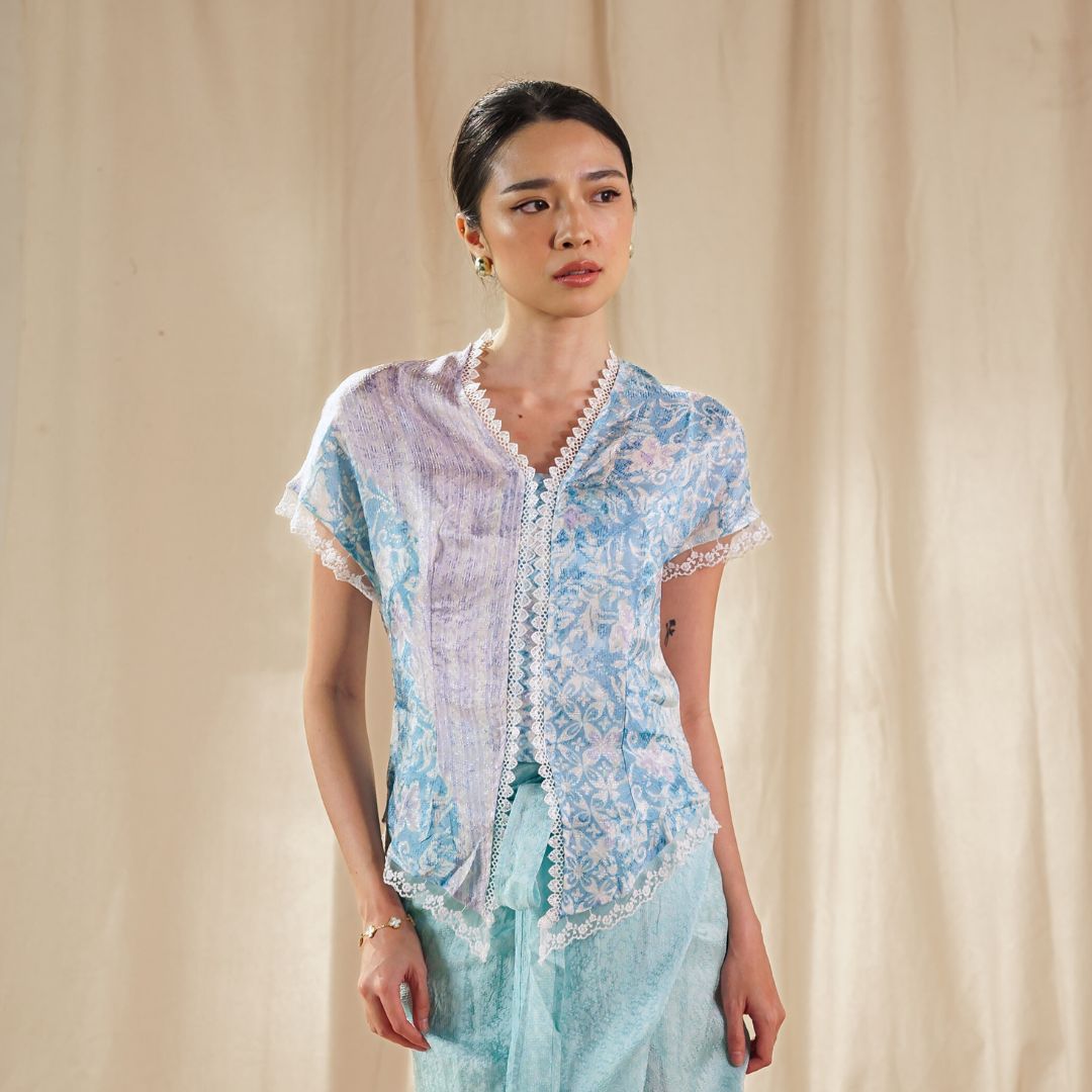 Dalilah Short Sleeve - Mandalas Top Kebaya Set Women's Modern Batik Embroidery Outer