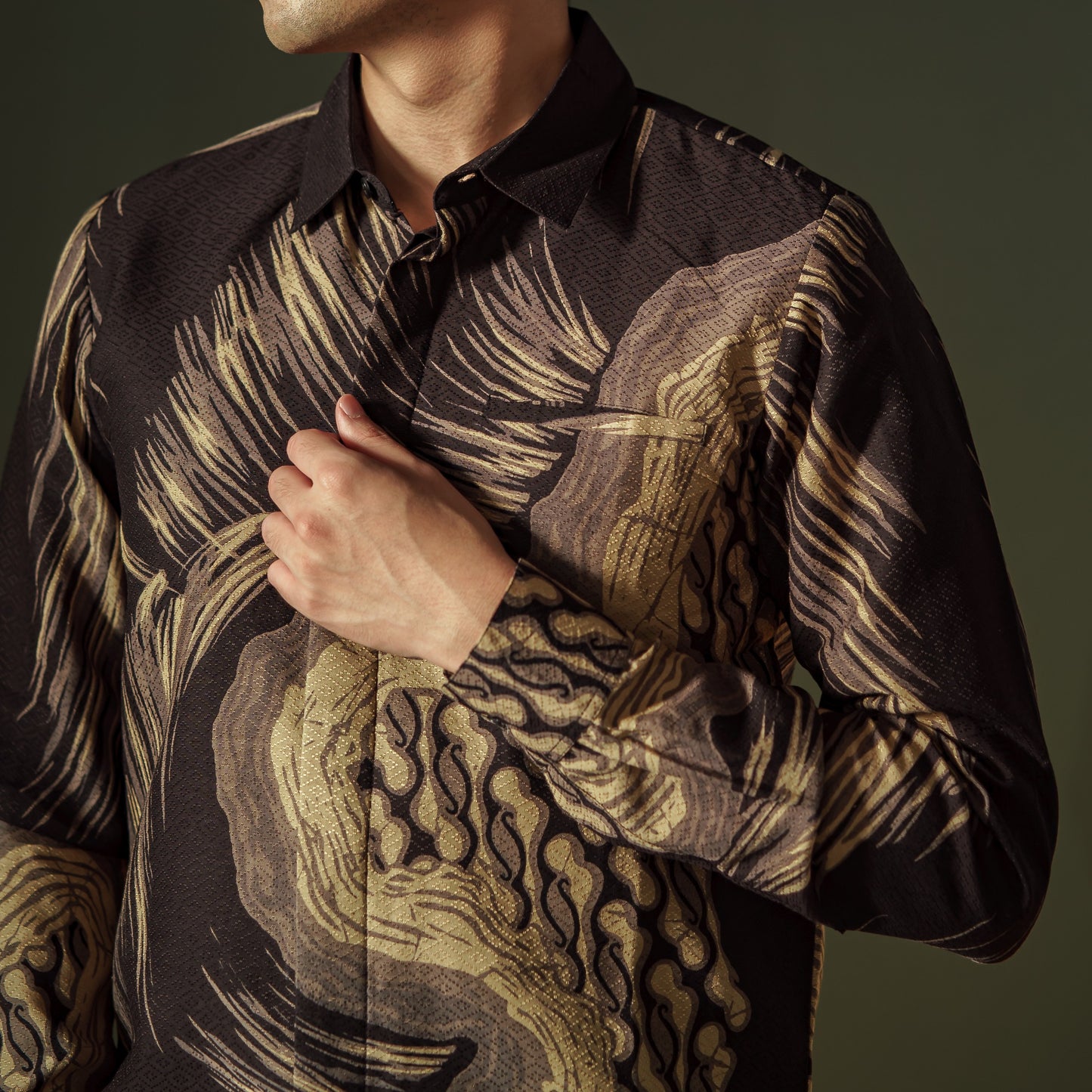 Danadian - Mandalas Premium Men's Long Sleeve Batik Shirt