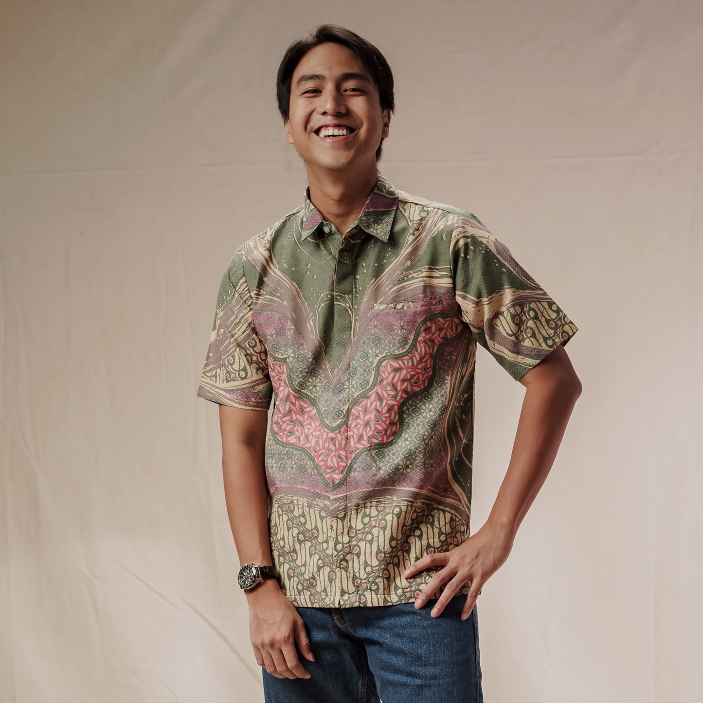 Dewat - Mandalas Premium Men's Short Sleeve Batik Shirt