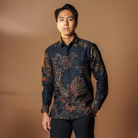 Goldi - Mandalas Premium Men's Long Sleeve Batik Shirt