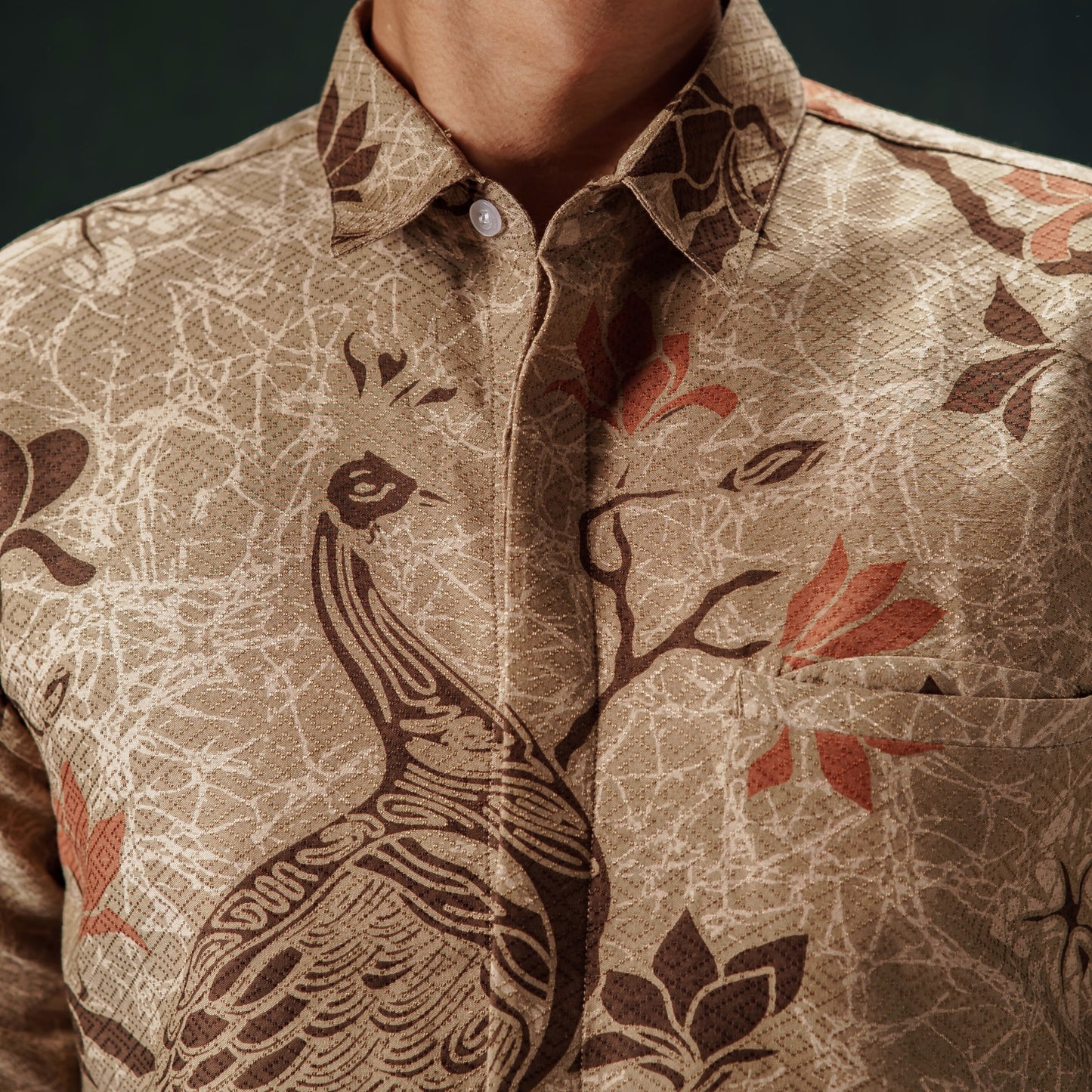 Gratit - Mandalas Premium Men's Long Sleeve Batik Shirt