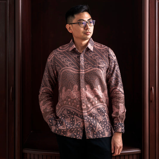 Gravarel - Mandalas Premium Men's Long Sleeve Batik Shirt