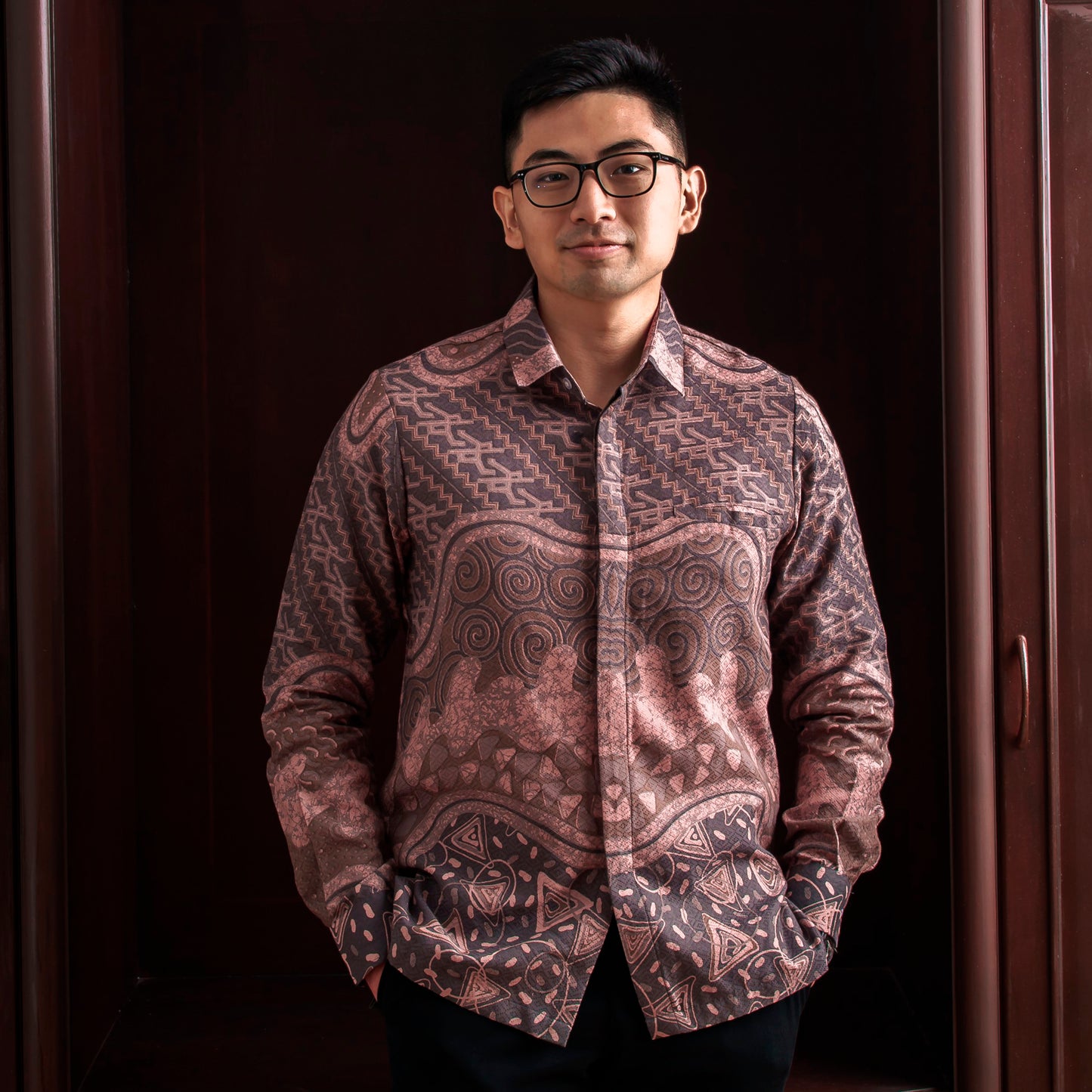 Gravarel - Mandalas Premium Men's Long Sleeve Batik Shirt