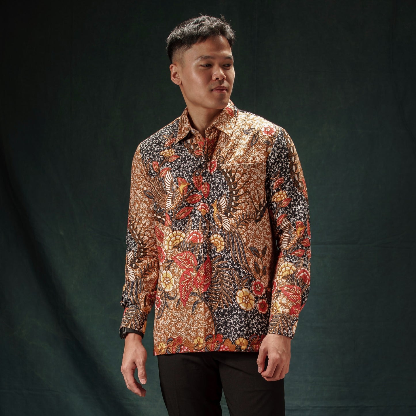Hirana - Mandalas Premium Men's Long Sleeve Batik Shirt
