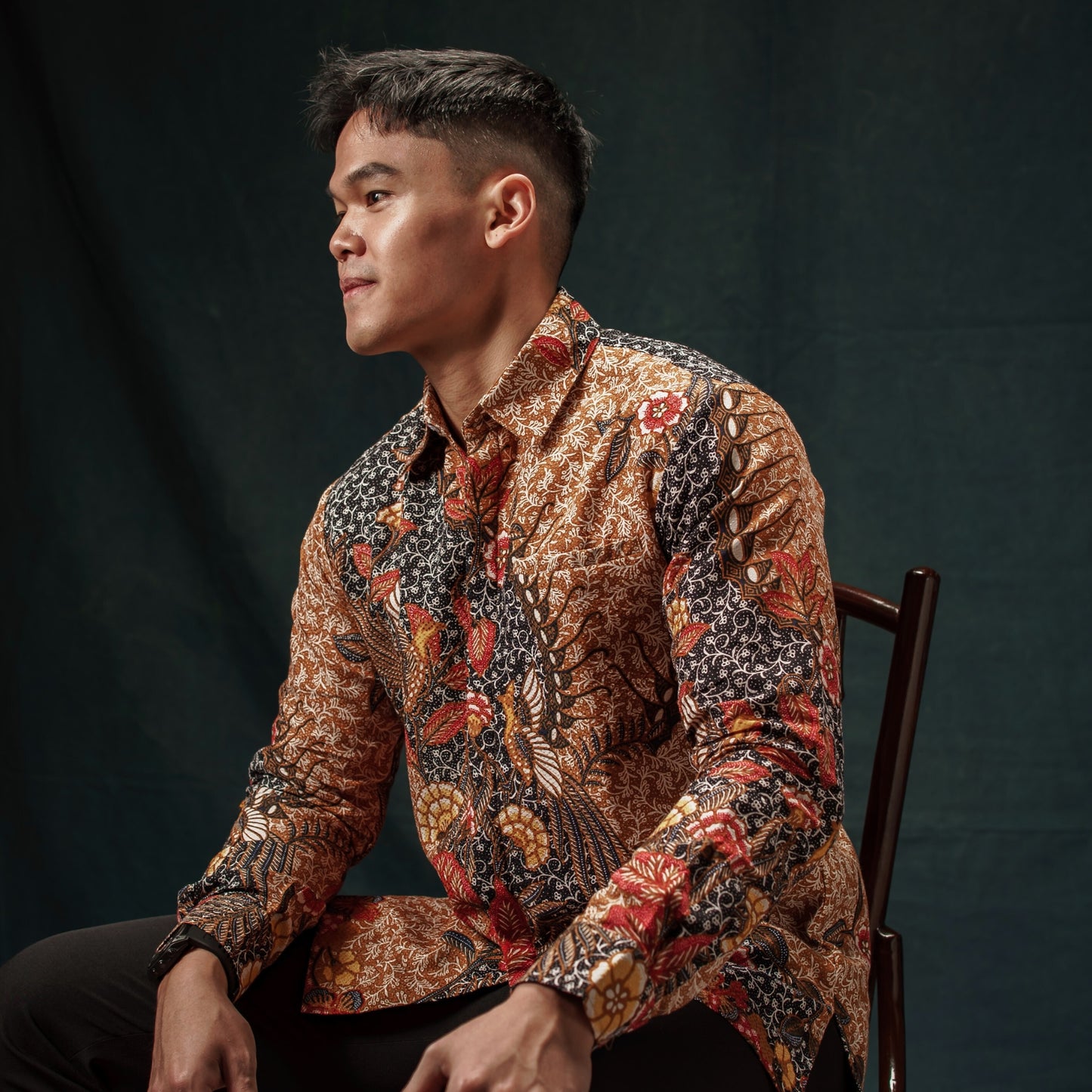 Hirana - Mandalas Premium Men's Long Sleeve Batik Shirt