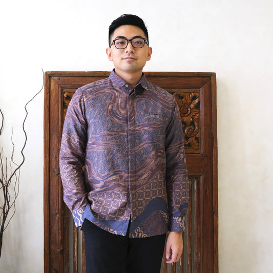 Kanvasa - Mandalas Kemeja Batik Pria Lengan Panjang