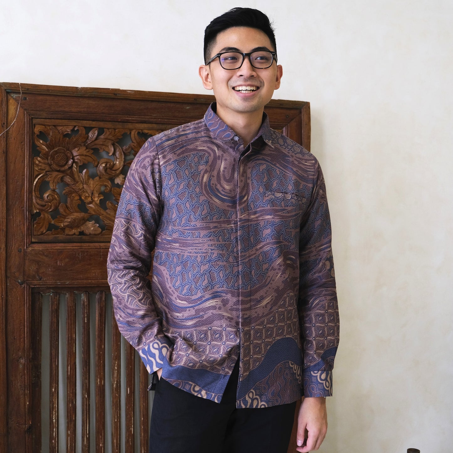 Kanvasa - Mandalas Kemeja Batik Pria Lengan Panjang