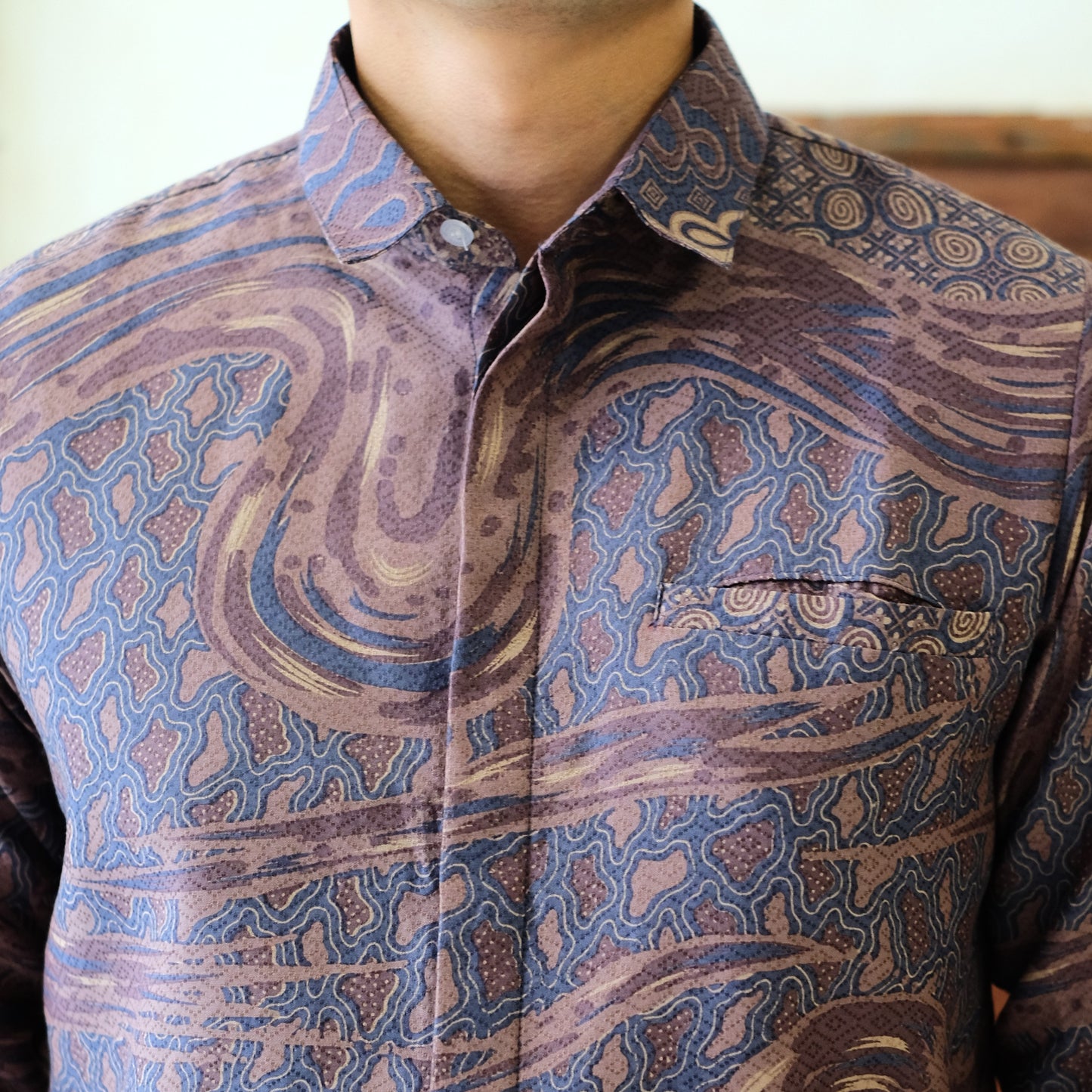 Kanvasa - Mandalas Kemeja Batik Pria Lengan Panjang