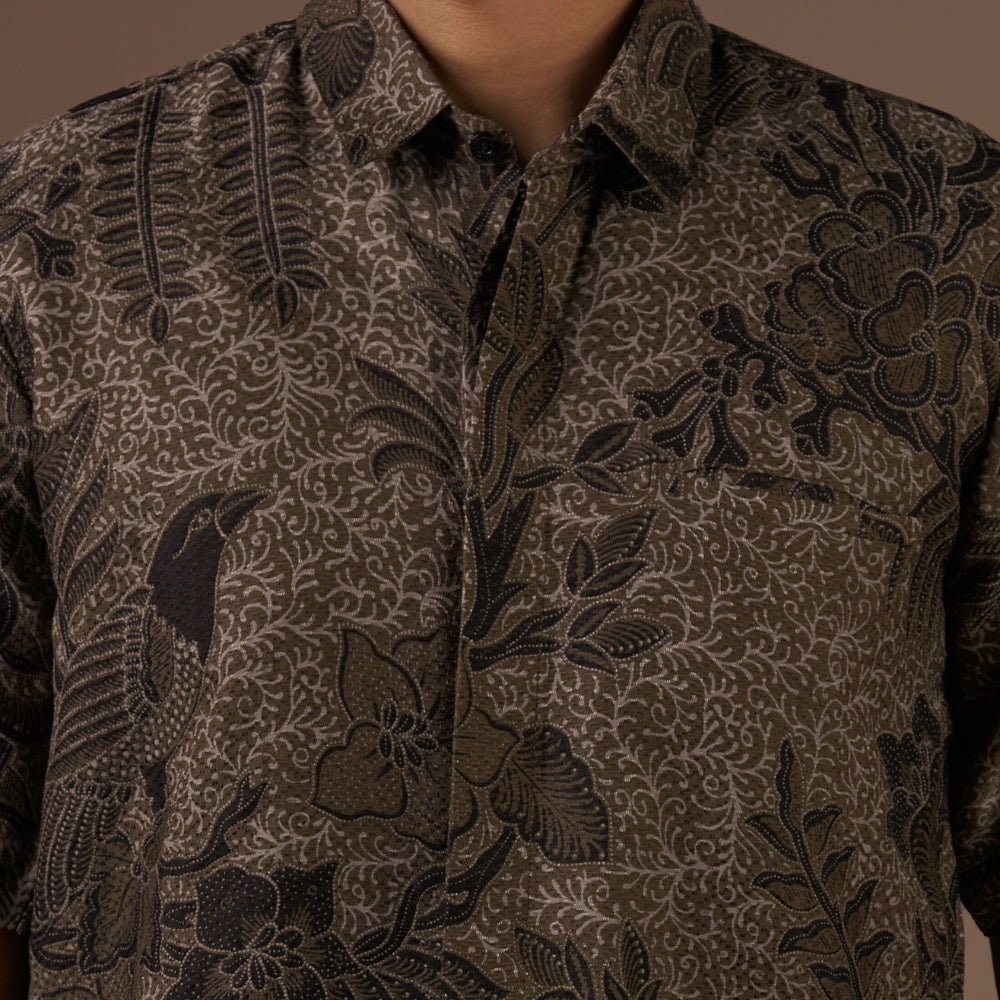 Kolibri - Mandalas Premium Men's Short Sleeve Batik Shirt