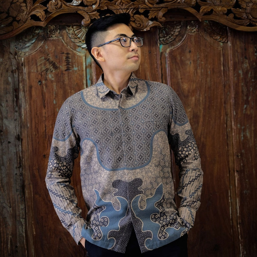 Kujaru - Mandalas Kemeja Batik Pria Lengan Panjang