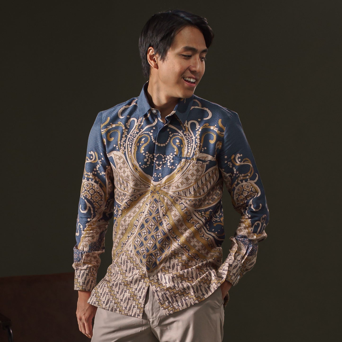 Kulama - Mandalas Premium Men's Long Sleeve Batik Shirt