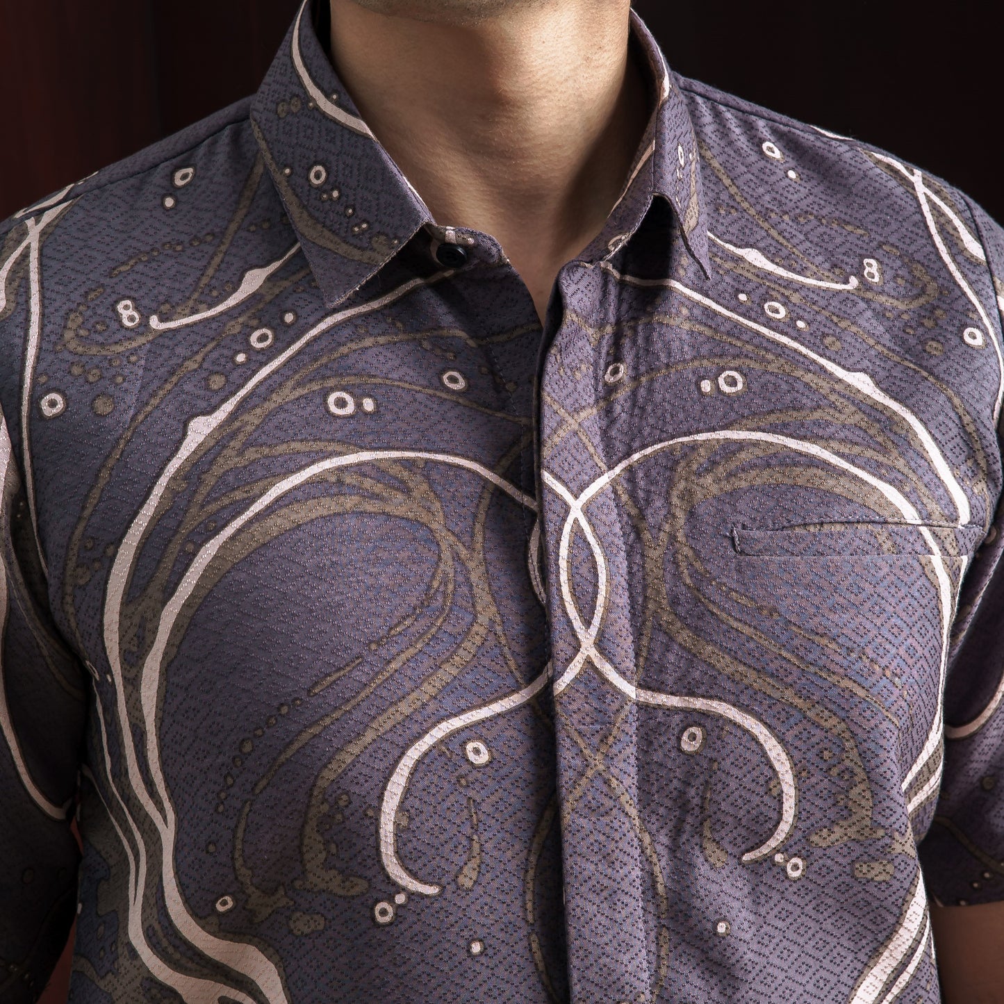 Corola - Mandalas Men's Short Sleeve Batik Shirt
