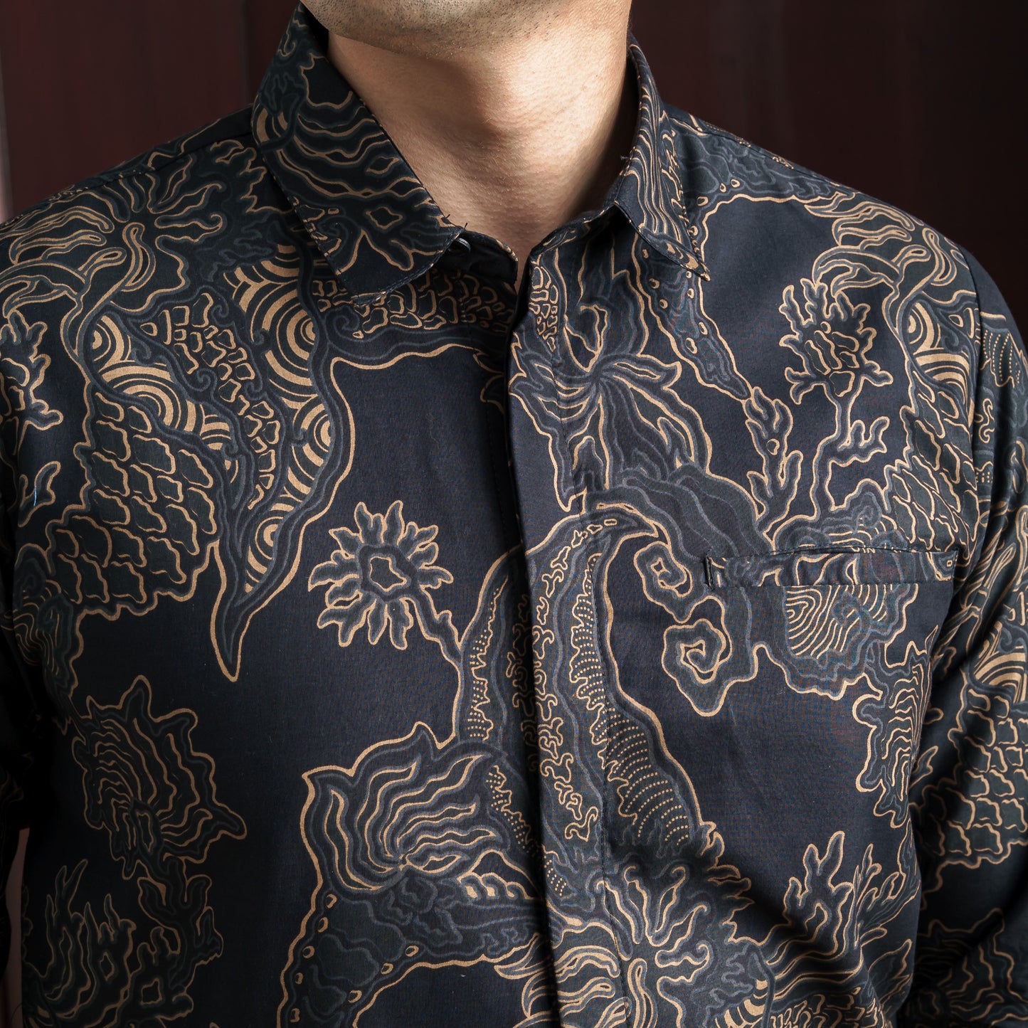 Goldian - Mandalas Premium Men's Long Sleeve Batik Shirt