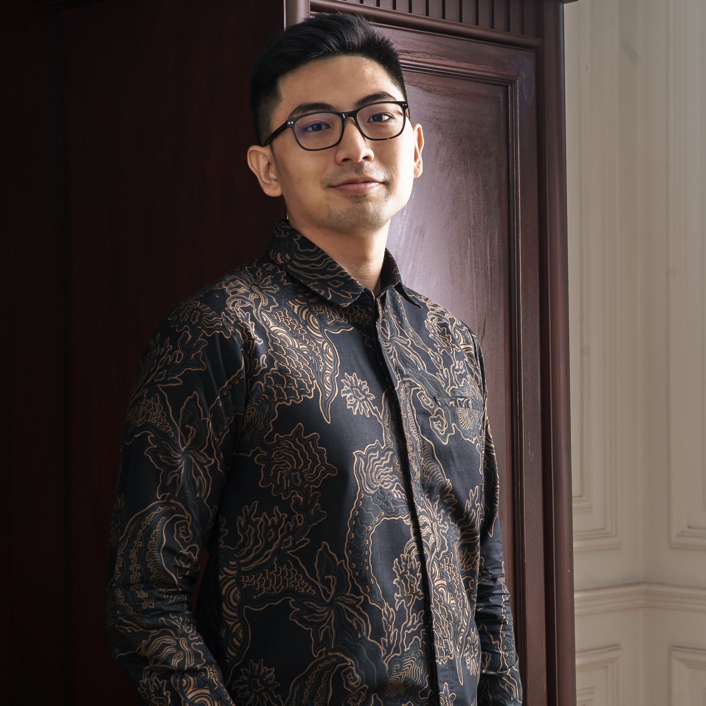Goldian - Mandalas Premium Men's Long Sleeve Batik Shirt