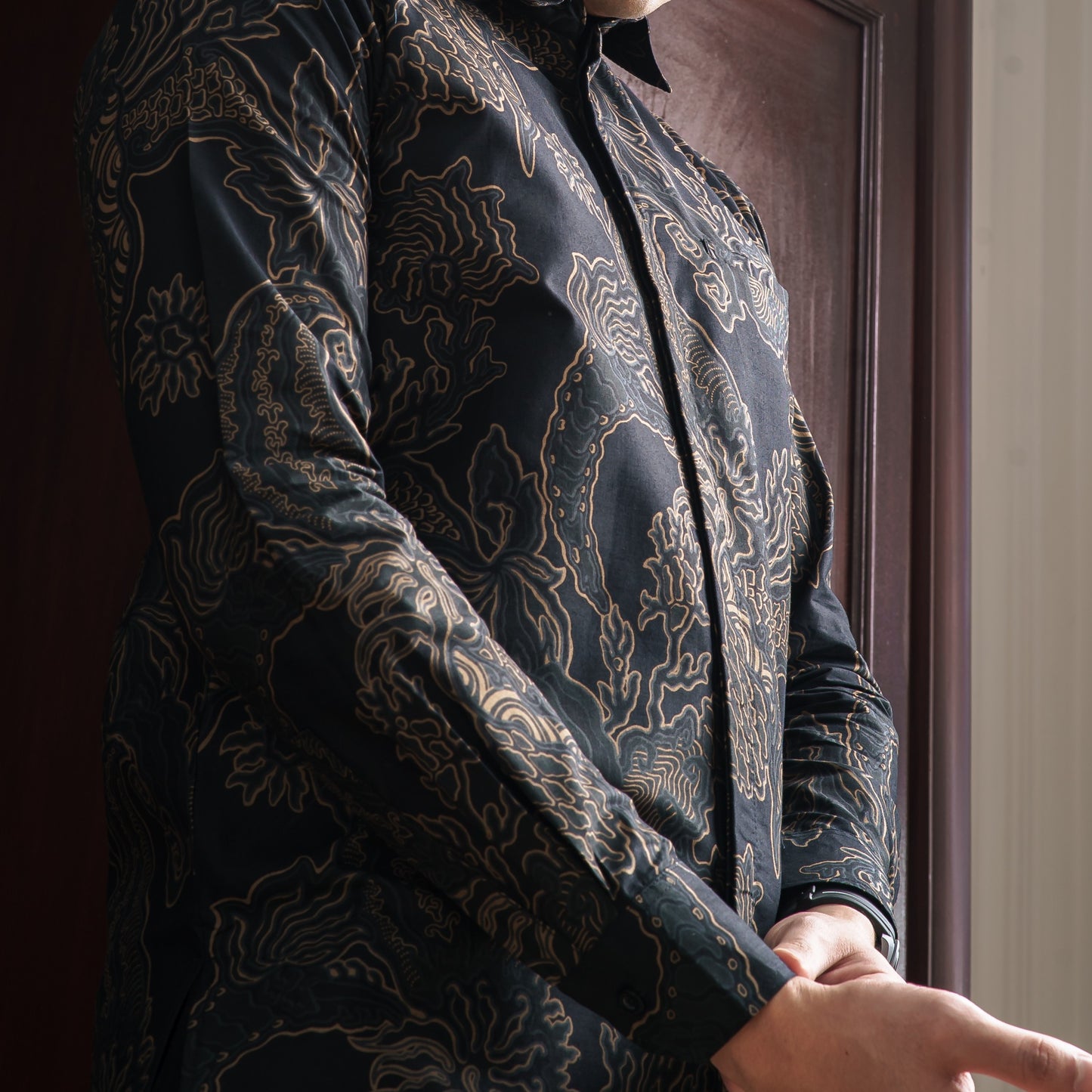 Goldian - Mandalas Premium Men's Long Sleeve Batik Shirt