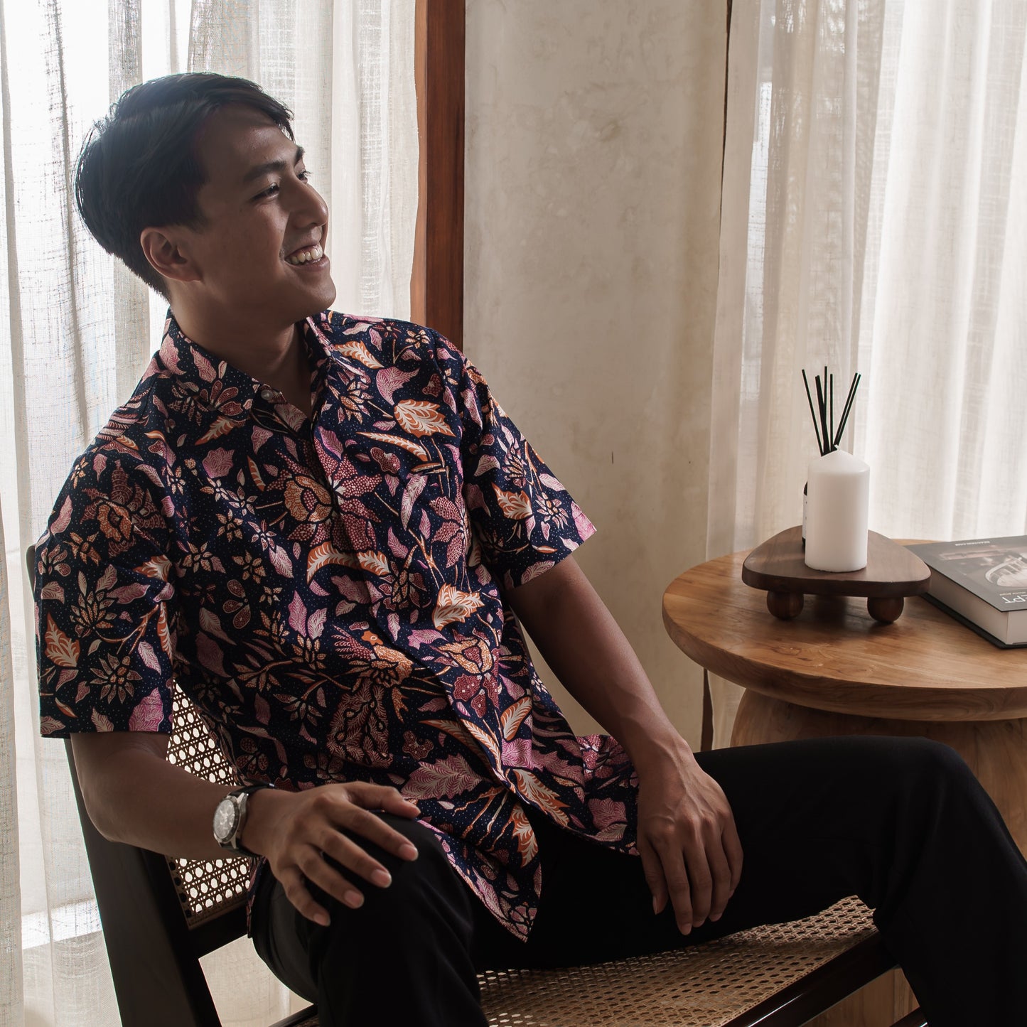 Nuri - Mandalas Premium Men's Short Sleeve Batik Shirt