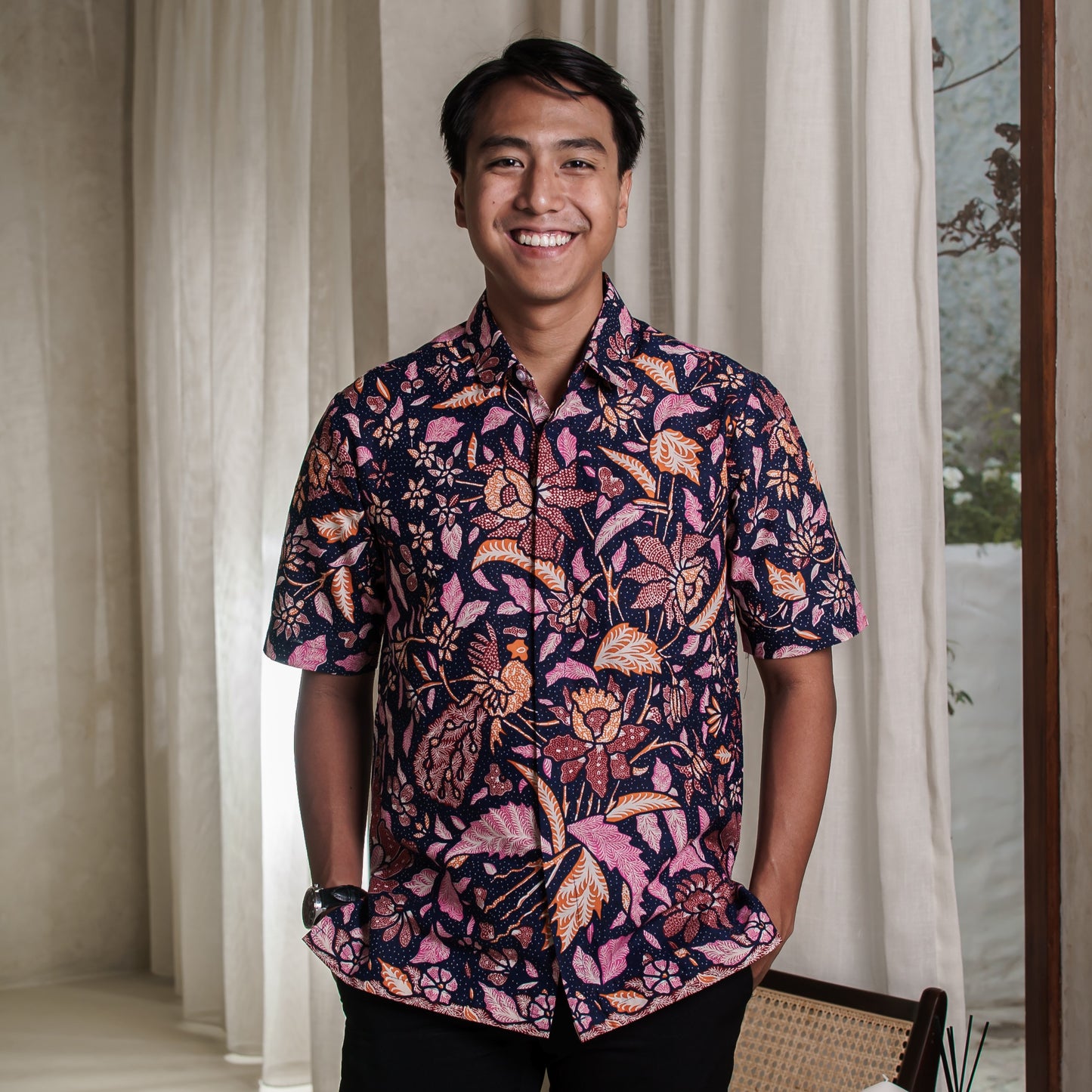 Nuri - Mandalas Premium Men's Short Sleeve Batik Shirt