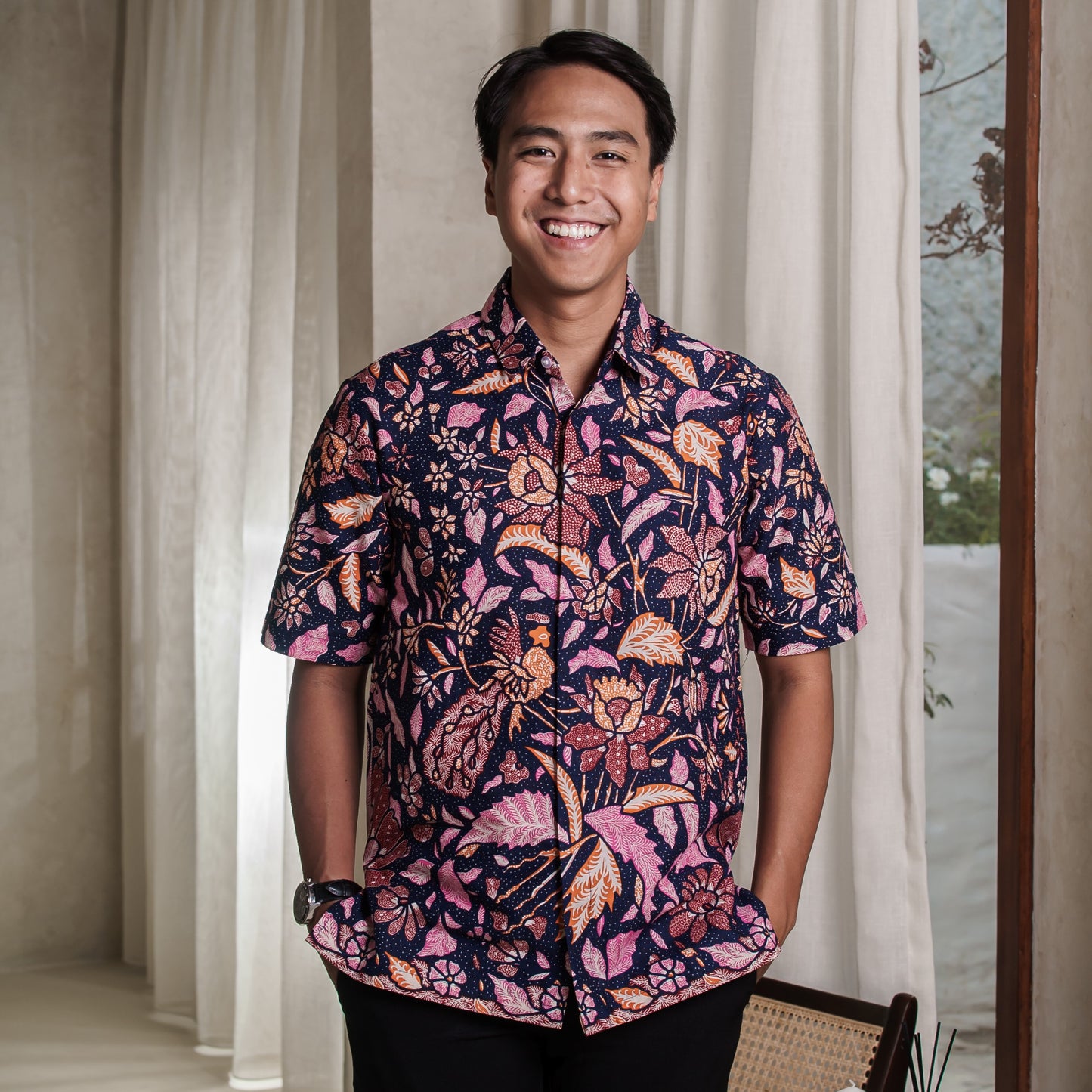 Nuri - Mandalas Premium Men's Short Sleeve Batik Shirt