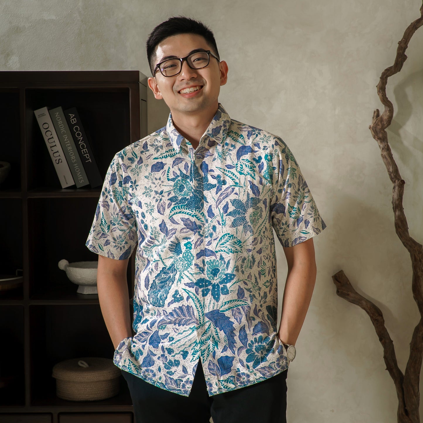 Nurani - Mandalas Premium Men's Short Sleeve Batik Shirt
