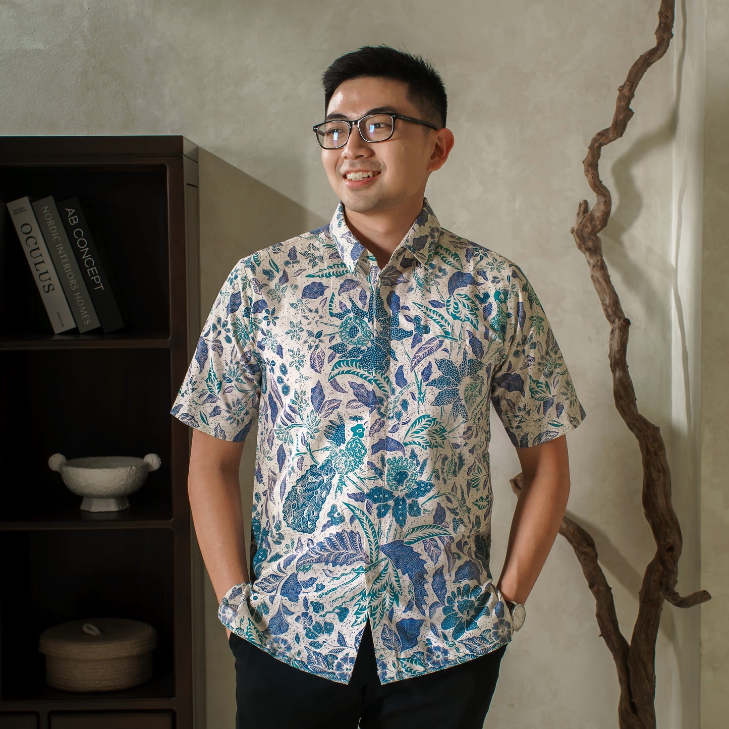 Nurani - Mandalas Premium Men's Short Sleeve Batik Shirt