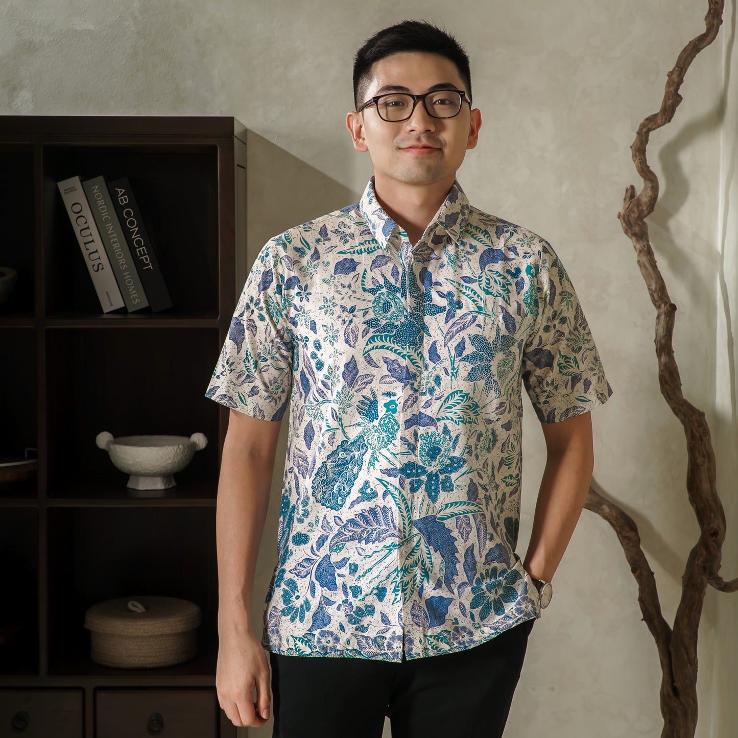 Nurani - Mandalas Premium Men's Short Sleeve Batik Shirt