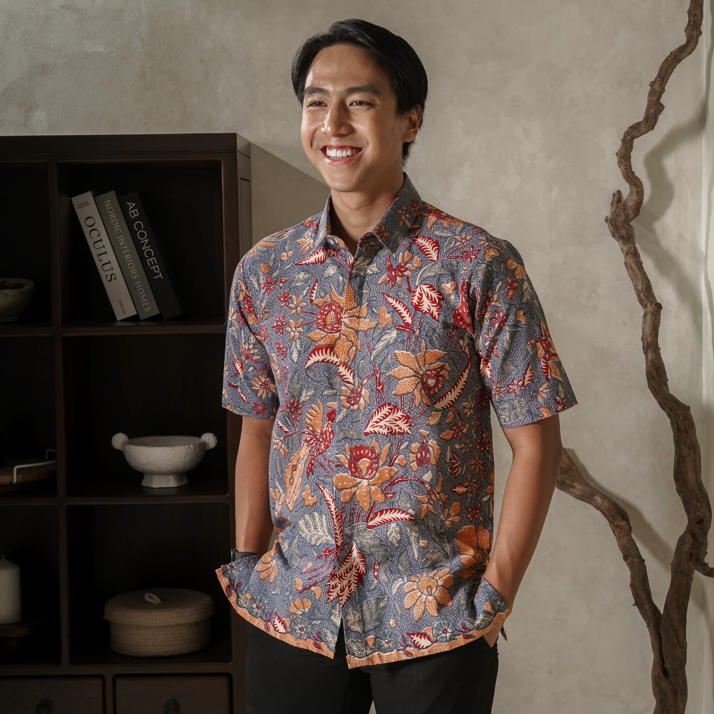 Nutara - Mandalas Premium Men's Short Sleeve Batik Shirt
