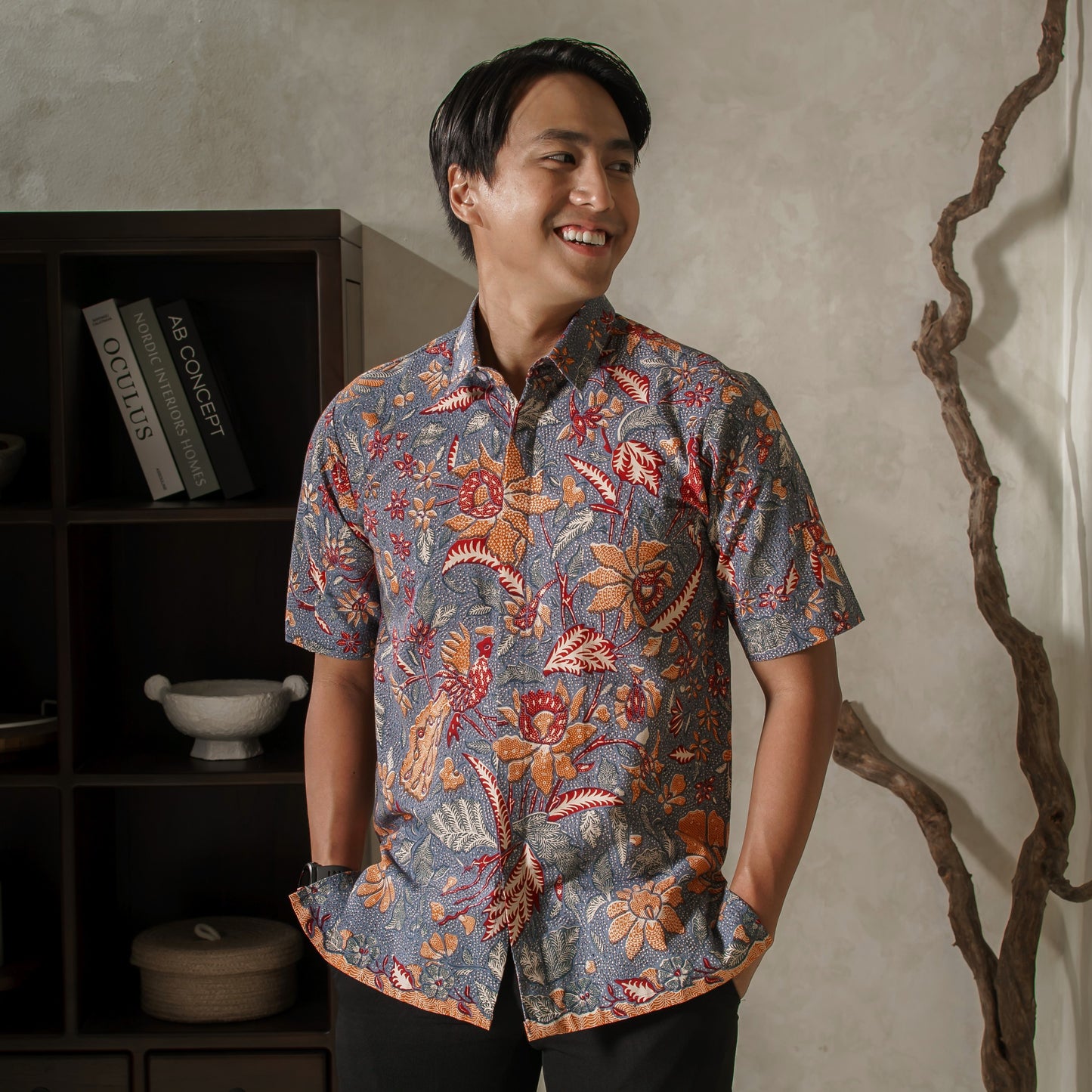 Nutara - Mandalas Premium Men's Short Sleeve Batik Shirt