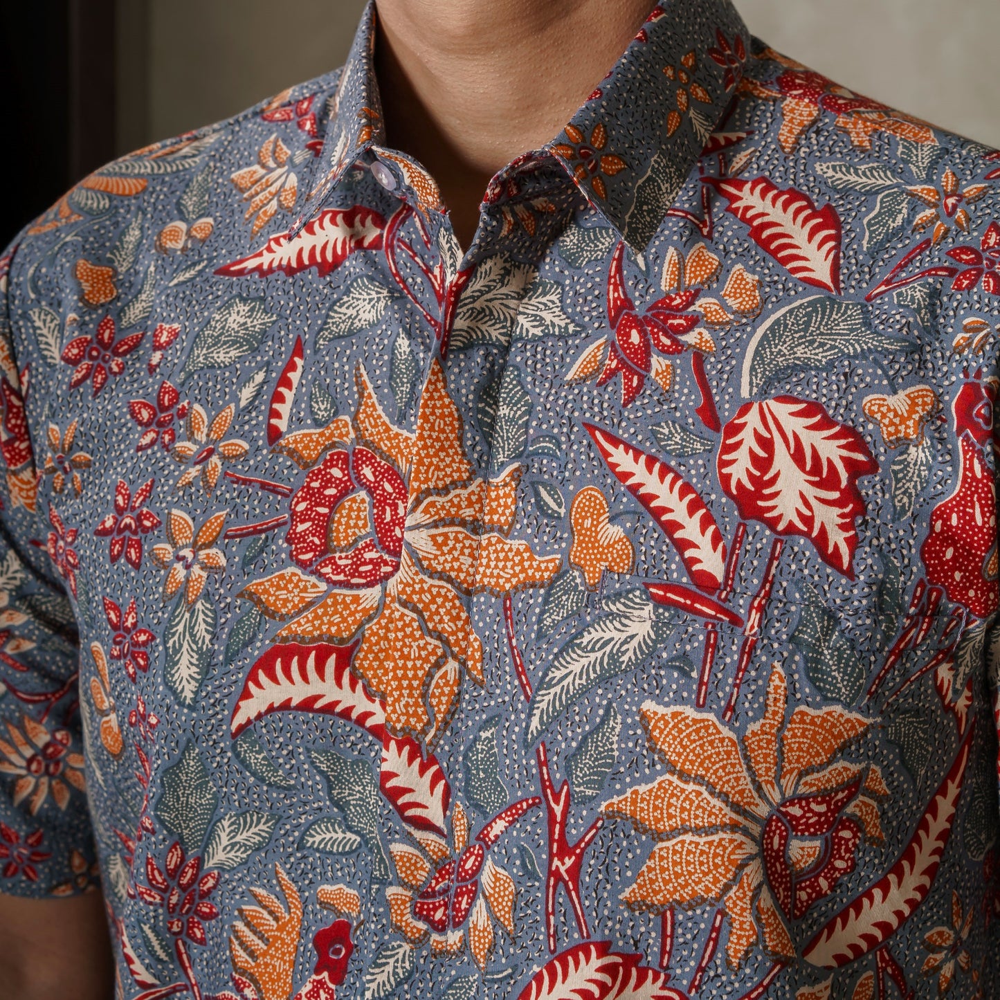 Nutara - Mandalas Premium Men's Short Sleeve Batik Shirt