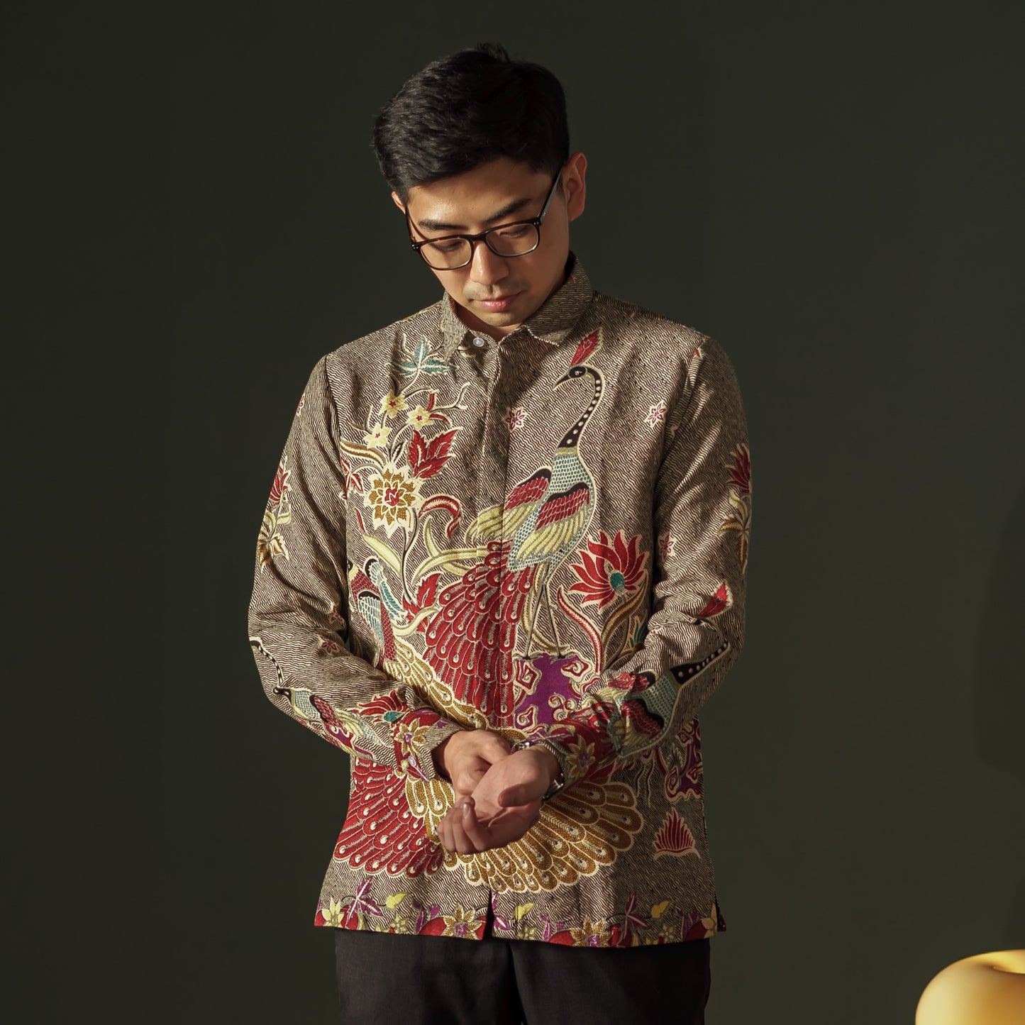 Pavo - Mandalas Premium Men's Long Sleeve Batik Shirt