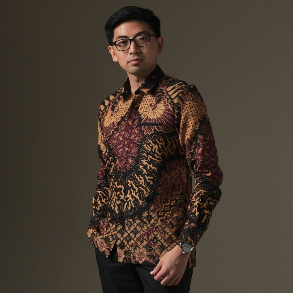 Rodmor - Mandalas Premium Men's Long Sleeve Batik Shirt