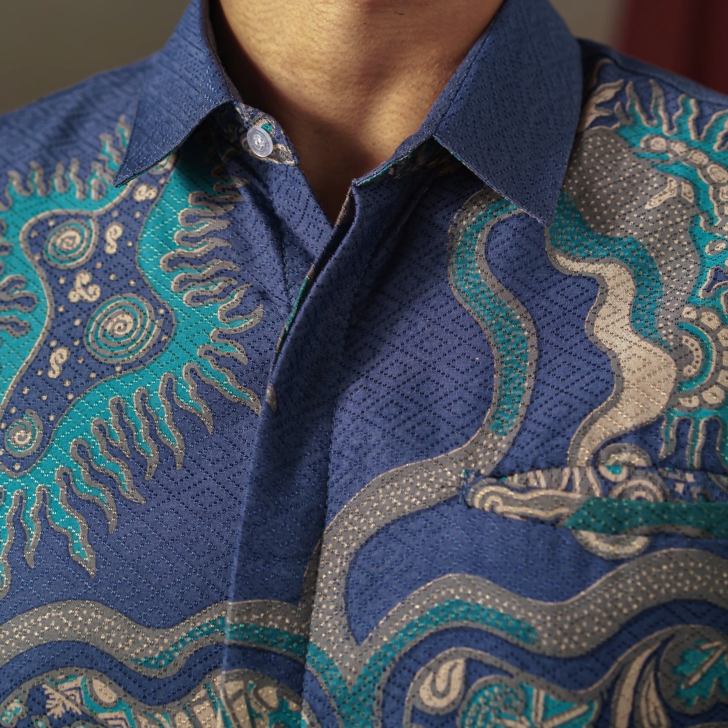 Sagara - Mandalas Premium Men's Long Sleeve Batik Shirt